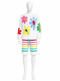 MIRA MIKATI Organic Cotton Floral Intarsia Jumpe Pullover ladies