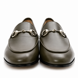 GUCCI Calfskin Womens Jordaan Loafers Luscious Green Size 38 1/2 ladies