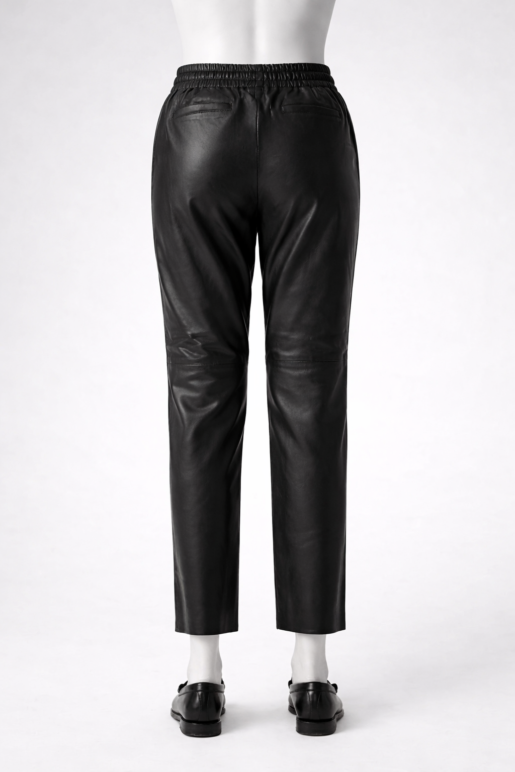 Kujten Lisa Black leather joggers pants trousers Size M medium ladies