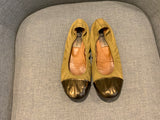 Lanvin round-toe cape toe flat leather shoes flats Sz 38 UK 5 US 8 ladies