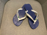 Havaianas Kids Brasil Logo Sandal - Marine Blue White Size 39-40 children