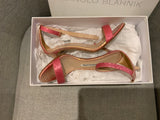 Manolo Blahnik Gold Pink Snakeskin Leather Chaos 95mm Sandals SIZE 36 36 1/2 ladies