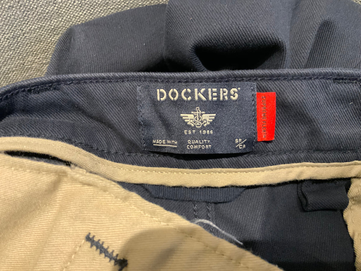 DOCKERS ORIGINAL CHINO SKINNY - Chinos in Navy Blue Pants Trousers Size 34 men