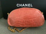 CHANEL Rare Vintage Pink Crocodile Alligator Bag Handbag ladies