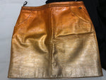 CHANEL 19A 2019 Metiers Lambskin Leather Ombré Gold Mini Skirt CC Size F 36 UK8 ladies
