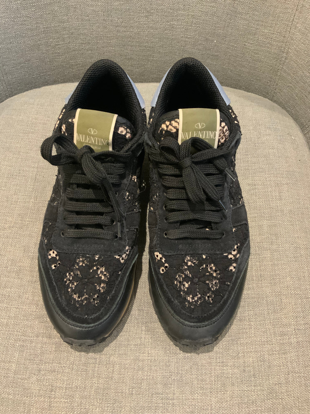 Valentino Rockrunner Lace Suede Printed Sneakers Trainers Size 38 UK 5 US 8 ladies