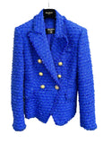 £3,940 Balmain 2022 double breasted bouclé tweed blazer jacket F 38 UK 10 US 6 ladies