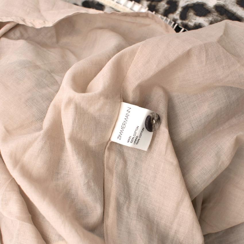 ZIMMERMANN Leopard Print V-Neck Short Sleeve Asymmetrical Dress Size 0 XS ladies