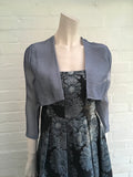 Custom made Silver Silk Cropped Bolero Size XS ladies