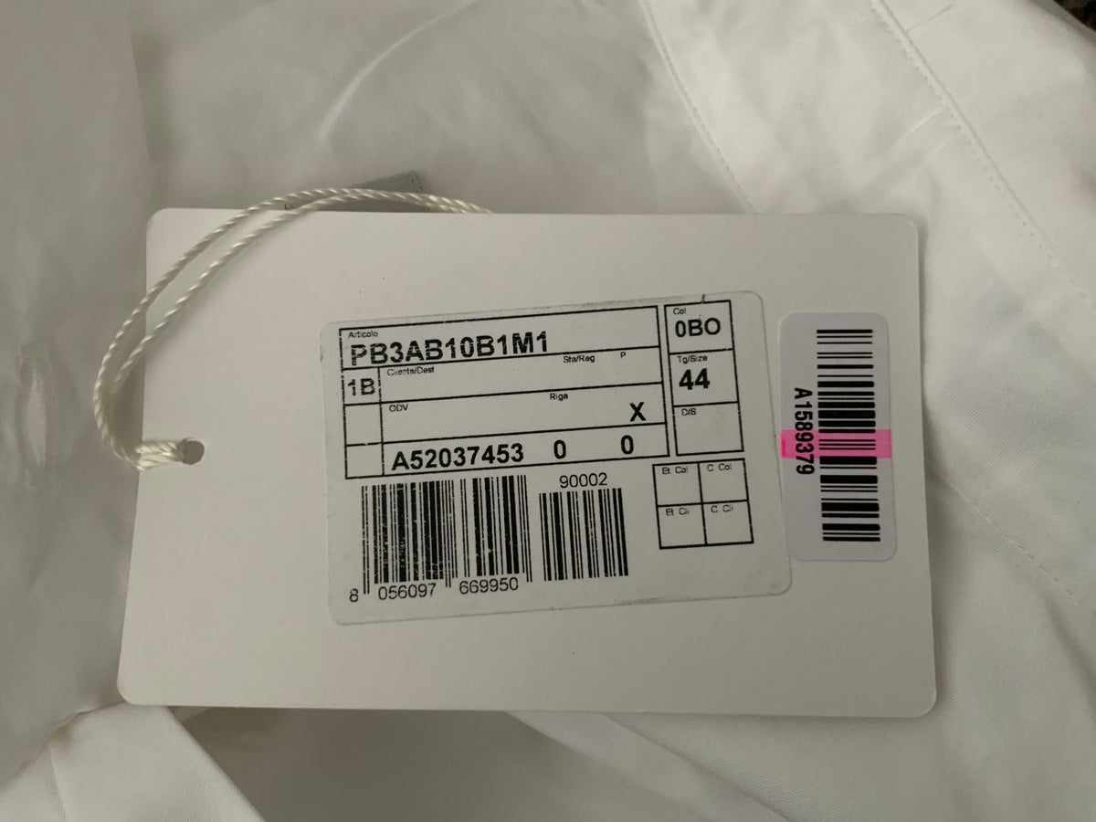 Valentino White Cotton Neck Layered Detail Oversized Shirt Size I 44 UK 12 US 8 ladies