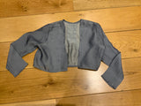 Custom made Silver Silk Cropped Bolero Size XS ladies