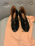Azzedine Alaïa Black Suede leather ankle boots booties heels Size 37 1/2 UK 4.5 ladies