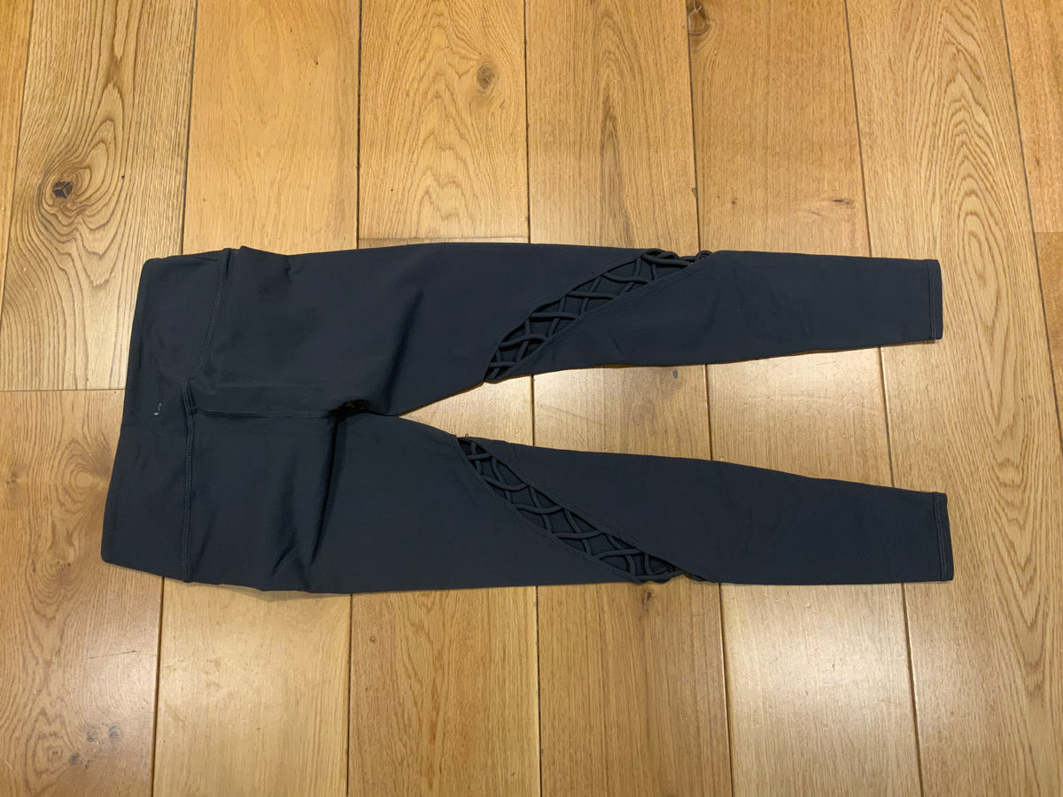 Alo Yoga Lattice Cutout Grey Legging Entwine Pull On Stretch Leggings Size S ladies
