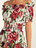 Dolce & Gabbana Off-The-Shoulder Peony Floral Dress Size I 40 UK 8 US 4 S small ladies
