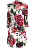 DOLCE & GABBANA Peony Roses print cady A-line dress Size I 36 UK 4 US 0 ladies