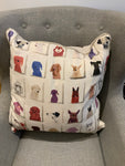 Andrew Martin Pure Linen Large Dogs Print Cushion Pillow 25 inches 63 cm
