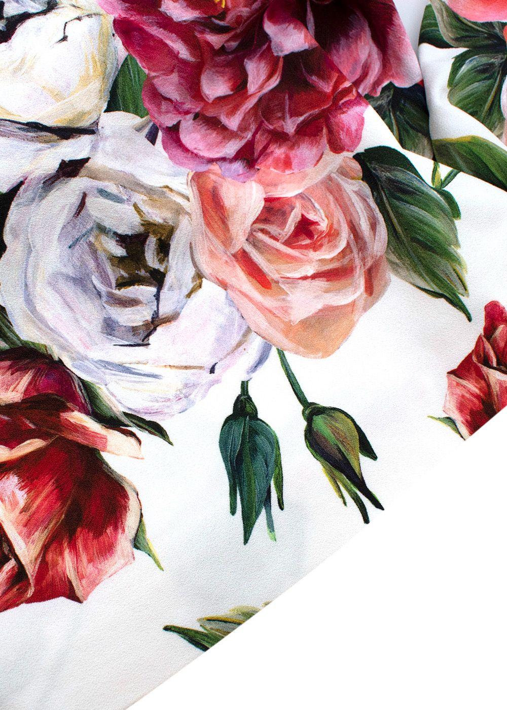 DOLCE & GABBANA Peony Roses print cady A-line dress Size I 36 UK 4 US 0 ladies