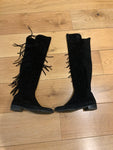 STUART WEITZMAN Suede Leather Mane Fringe Boots Size 38.5 UK 5.5 US 8.5 ladies