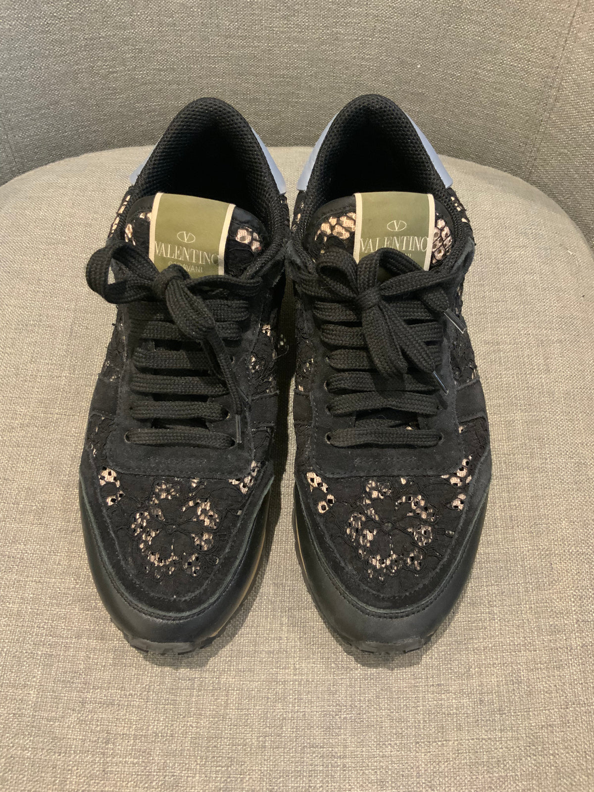 Valentino Rockrunner Lace Suede Printed Sneakers Trainers Size 38 UK 5 US 8 ladies