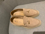 Loro Piana Women's Beige Summer Walk Suede Loafers Shoes Size 39.5 UK 6.5 US 9.5 ladies