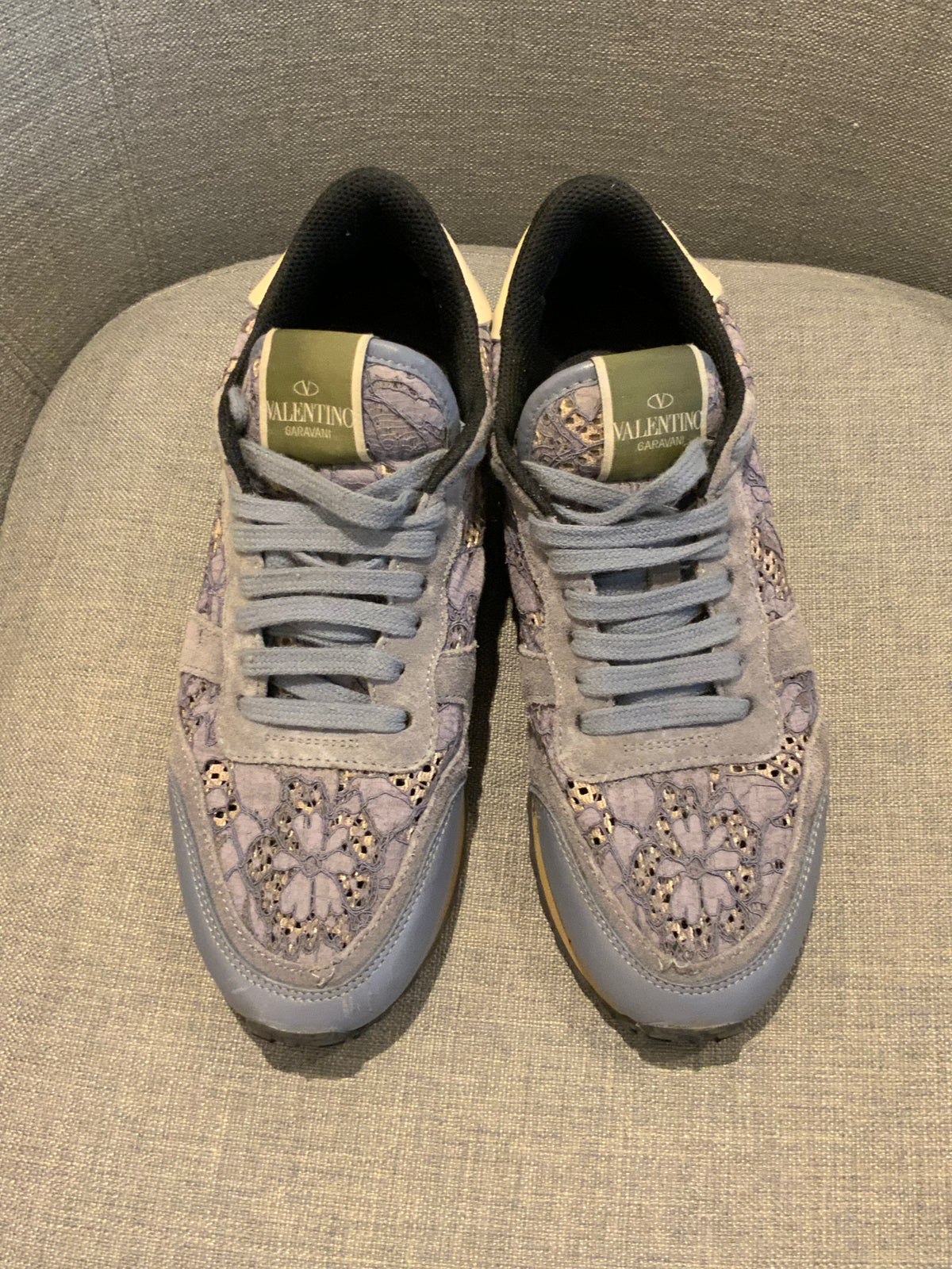 Valentino Rockrunner Lace Suede Printed Sneakers Trainers Size 38 UK 5 US 8 ladies