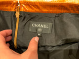 CHANEL 19A 2019 Metiers Lambskin Leather Ombré Gold Mini Skirt CC Size F 36 UK8 ladies