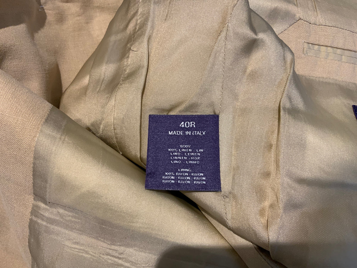 Ralph Lauren Collection Extrafine Linen Suit 2 Pieces US 40 Pants Size US 32 men