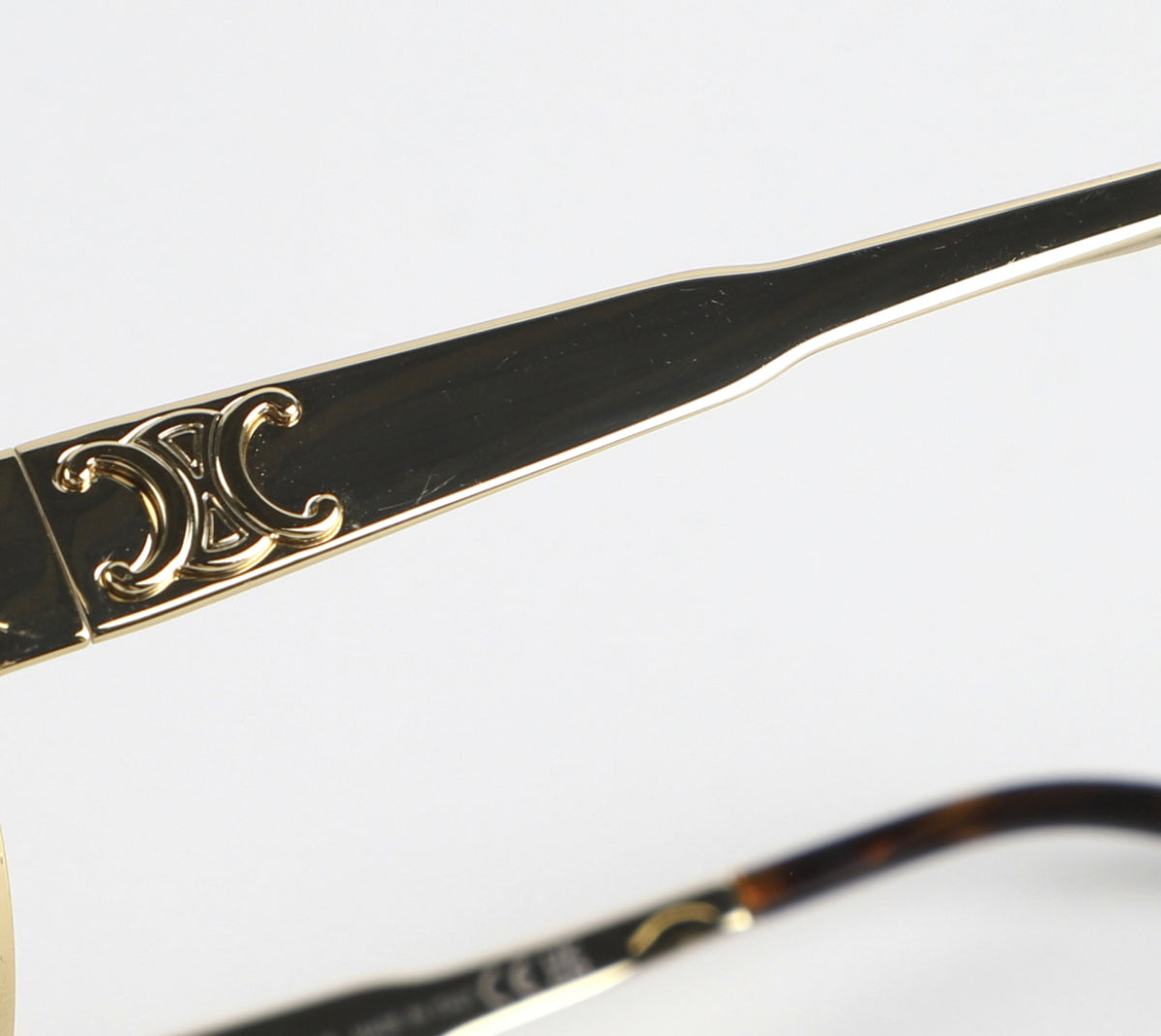 Celine 2023 TRIOMPHE METAL 01 SUNGLASSES IN METAL GOLD / GREEN Latest Collection ladies
