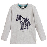Paul Smith Junior Boys Grey Cotton Zebra Top Size 4 & 5 years children