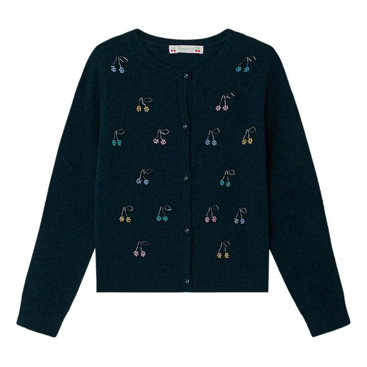 BONPOINT Girls’ Tonia Cherry Embroidered Cashmere Cardigan - Size 10 years children