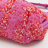 Bottega Veneta Pink Boucle Tweed Point Shoulder Bag Handbag ladies