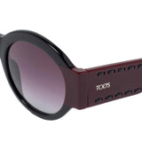 Tod's Burgundy Gradient TO 212 Round Oversized Sunglasses ladies