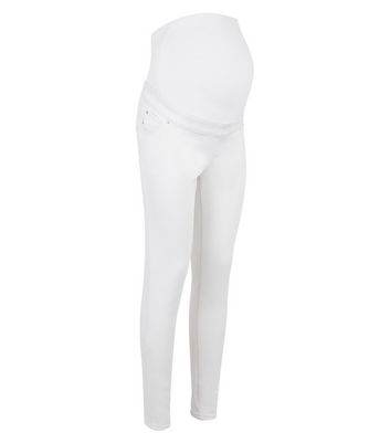 James Jeans Womens Maternity White Denim Stretch Skinny Slim Jeans USA Size 25 ladies