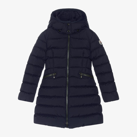 Moncler Girls' Chapel Long Puffer Navy Winter Coat Jacket Size 12 years 152cm children