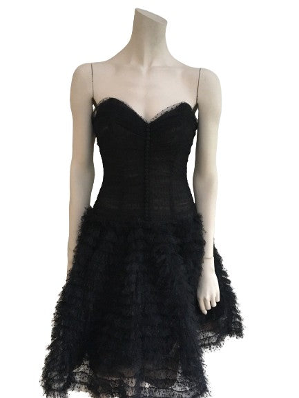 Oscar de la Renta Rare Vintage 1960's Corset Lace Ruffle Dress Ladies –  Afashionistastore