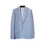 Chanel 2019 Cruise LA PAUSA Fantasy Tweed Blazer Jacket White Blue Light blue ladies