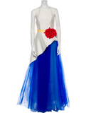Carolina Herrera Sleeveless Mikado & Tulle Asymmetrical Gown Dress US 4 UK 8 S ladies