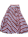AZZEDINE ALAÏA ALAIA Cotton Striped Maxi Long Skirt F 36 XS ladies