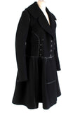 AZZEDINE ALAÏA ALAIA Wool Leather Trim Coat Fit & Flare F 38 US 6 UK 10 ladies