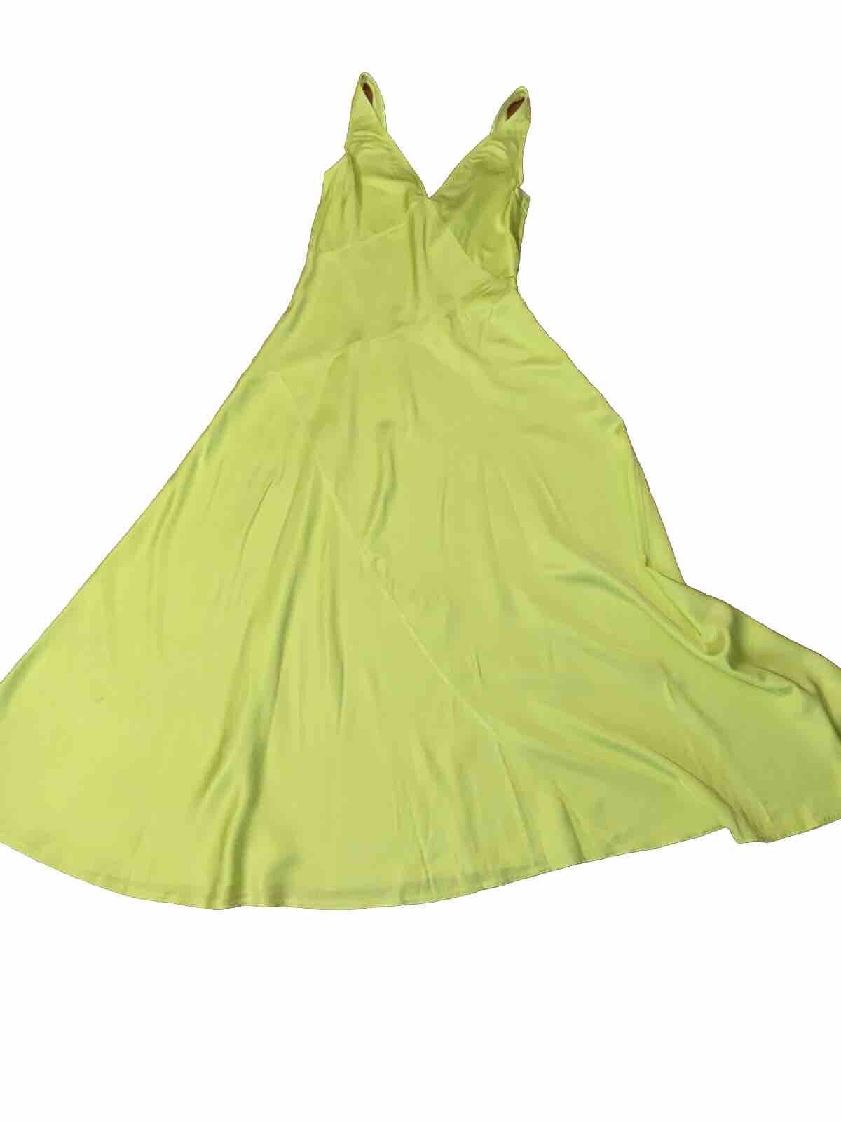 Polo Ralph Lauren Neon Sleeveless Maxi Slip Dress Silk US 0 UK 4 ladies