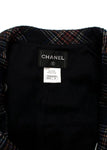 Chanel Iconic La Petit Vest Noir Tartan Trim Tweed Asymmetric Jacket F 38 UK 10 ladies