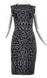 ALAIA SLEEVELESS GREY LEOPARD MINI DRESS Size F 40 UK 12 US 8 ladies