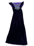 Ralph Lauren Collection Beaded Embellished Midi Dress Purple Velvet US 6 UK 10 ladies