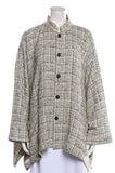 ESKANDAR Grey Tweed Blend Oversized Jacket Shirt Size One Size Fits All ladies