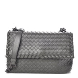 Bottega Veneta Nappa Intrecciato Medium Olimpia Bag Grey Handbag ladies