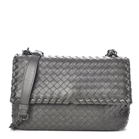 Bottega Veneta Nappa Intrecciato Medium Olimpia Bag Grey Handbag ladies