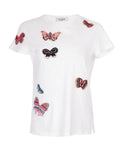 VALENTINO Garavani White Cotton Butterfly Embroidered T-Shirt Size S Small ladies