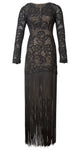 OSCAR DE LA RENTA Red Carpet 2020 Beaded-Embellished Fringed Gown Dress US 10 L ladies
