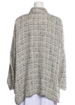 ESKANDAR Grey Tweed Blend Oversized Jacket Shirt Size One Size Fits All ladies