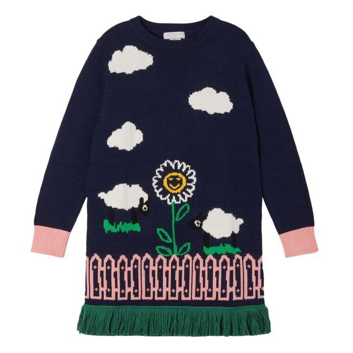 STELLA MCCARTNEY KIDS GIRLS’ Organic Cotton & Merino Wool Knit Dress 8 years children